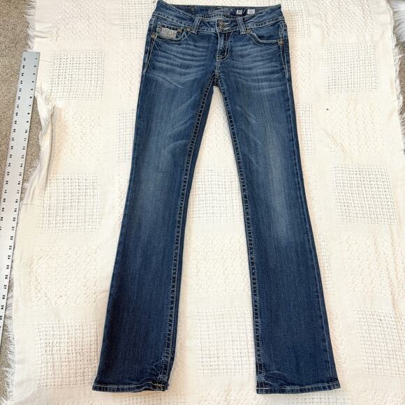 Miss Me 30 low rise bootcut embellished rhinestone jeans J1 2562 - Picture 11 of 14